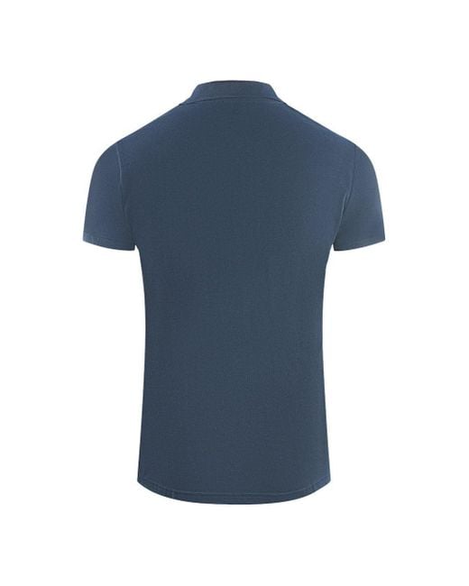 Class Roberto Cavalli Bold Brand Logo Navy Blue Polo Shirt for men