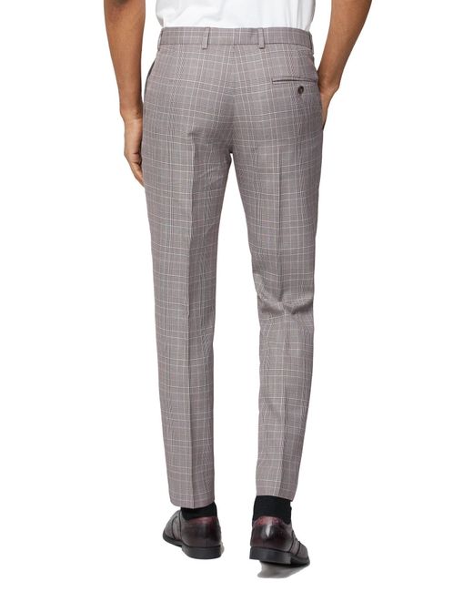 Limehaus Gray Tonal Check Suit Trousers for men