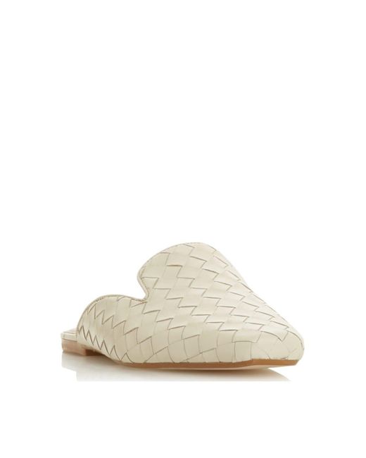 Dune White 'gwynith' Leather Mules