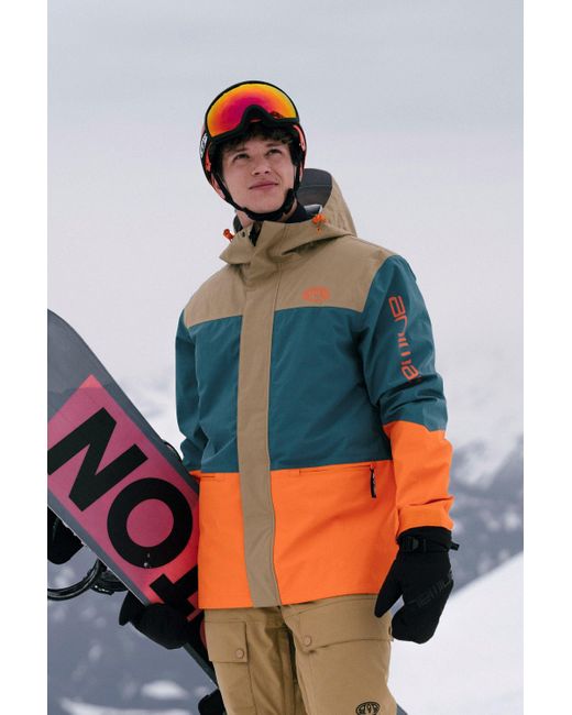 Animal Blue Arctic Recycled Zip Ski Jacket Waterproof Warm Hooded Winter Coat for men