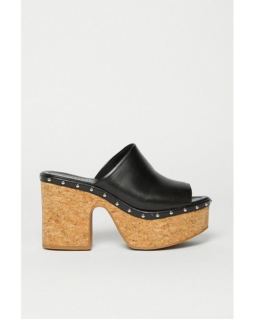Warehouse Natural Studded Chunky Mule
