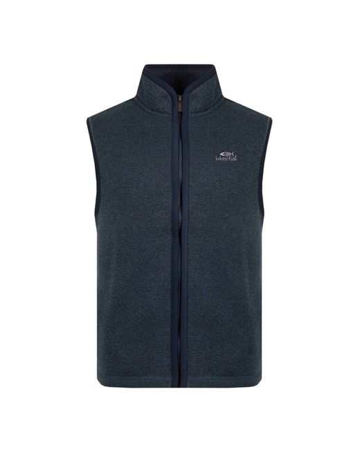 Weird Fish Blue Lester Recycled Soft Knit Gilet for men