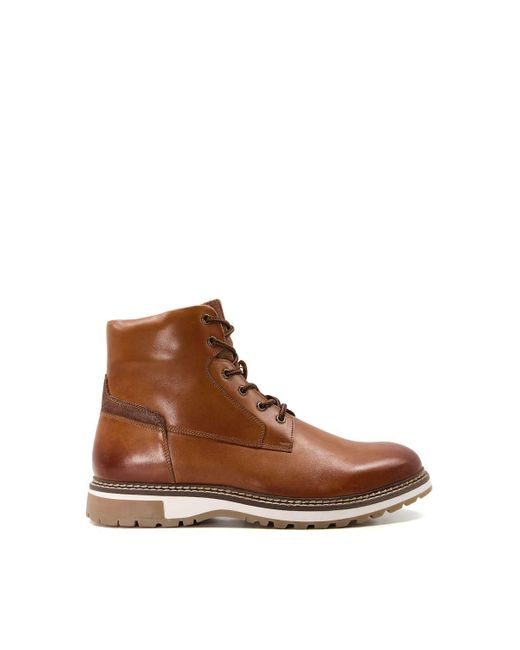 Dune Brown 'contor' Leather Smart Boots for men