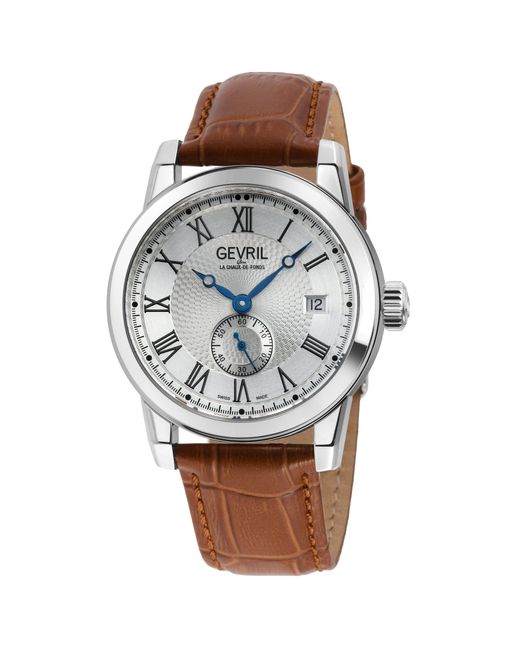 Gevril Madison White Dial Swiss Automatic Eta 2895 Watch for men