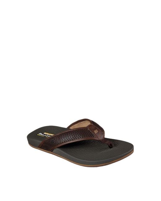 Skechers Brown 'pelem Emiro' Synthetic Sandals for men