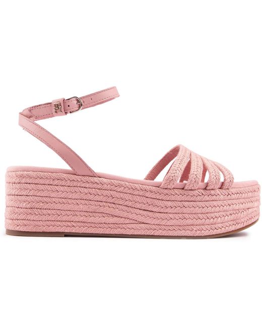 Tommy Hilfiger Pink Essential Flatform Sandals