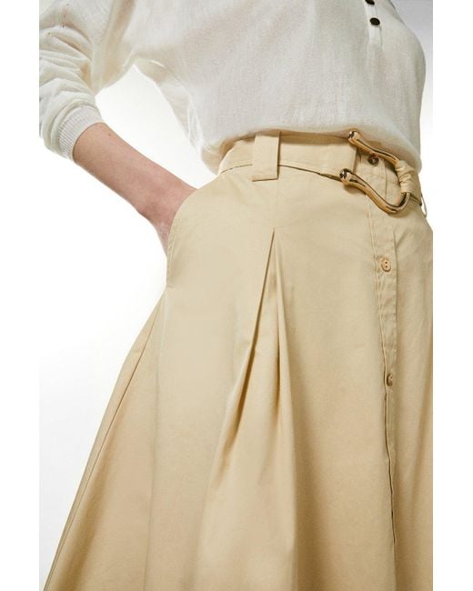 Karen Millen Natural Cotton Utility Skirt