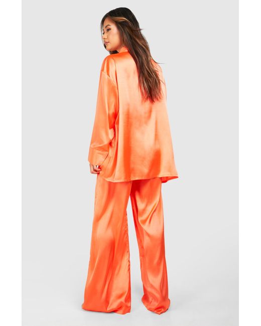 Boohoo Orange Oversized Pyjama Set