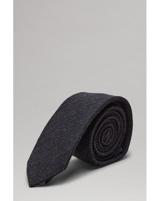 Burton Black Grey Brushed Wool Tie for men