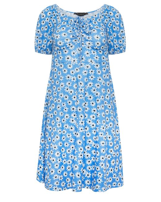 PixieGirl Blue Petite Ruched Front Dress