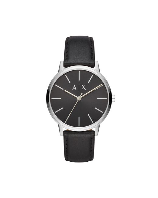 Armani Exchange Black 'smart' Analogue Leather Strap Watch Ax2703 for men