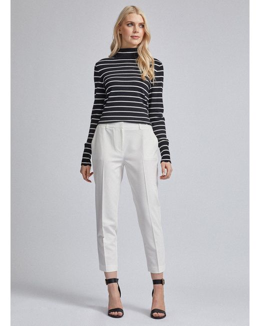 Dorothy Perkins White Ivory Ankle Grazer Trousers