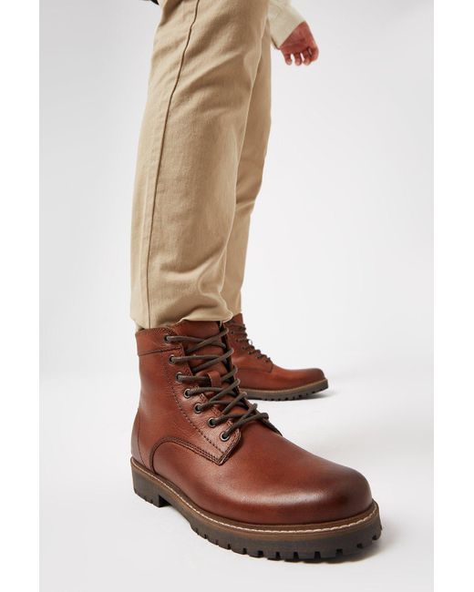 Burton Brown Borg Lined Leather Boots for men