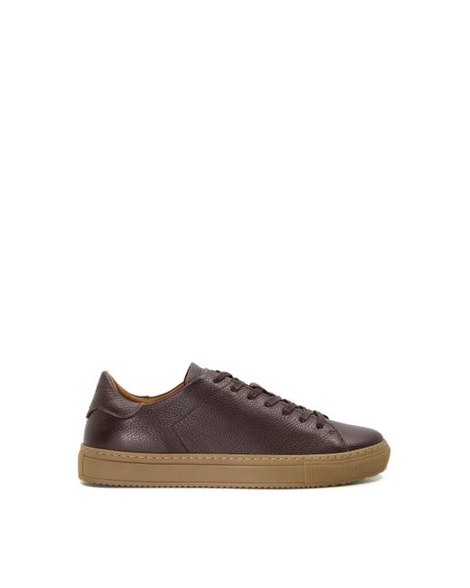 Dune Brown 'thorn' Leather Trainers for men