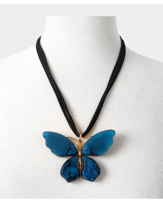 Joe Browns Blue Autumnal Butterfly Pendant Necklace