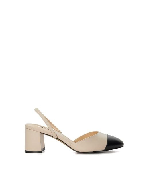 Dune White 'careful' Leather Strappy Heels