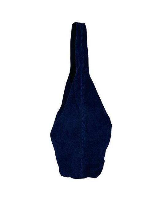 Sostter Blue Navy Soft Suede Leather Hobo Shoulder Bag - Brxyd