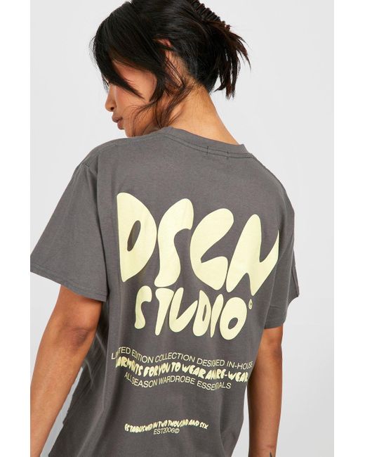 Boohoo Black Dsgn Studio Back Print Oversized T-shirt