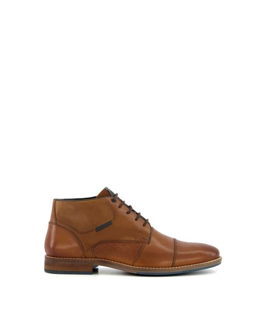Dune Brown 'chippy' Leather Chukka Boots for men