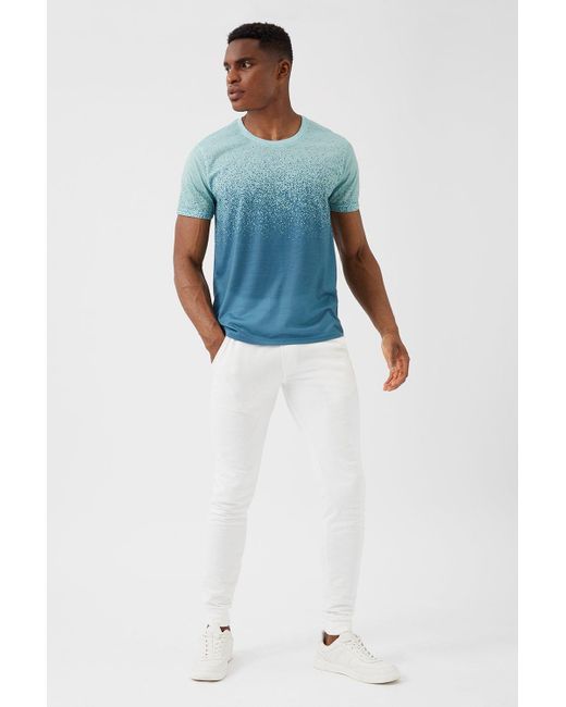 Burton Blue Green Slim Splatter Fade T-shirt for men