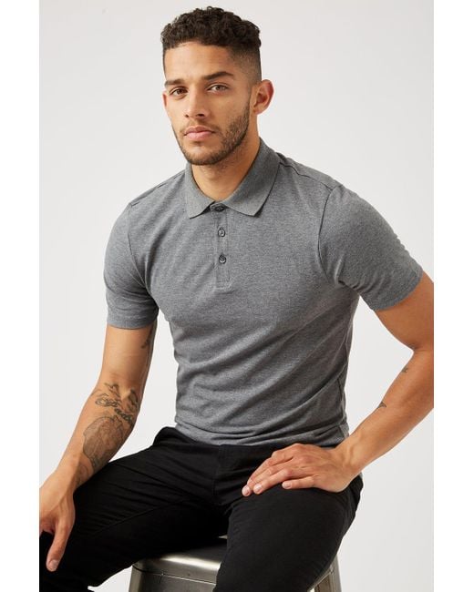 Burton Gray 2 Black And Charcoal Muscle Polo for men
