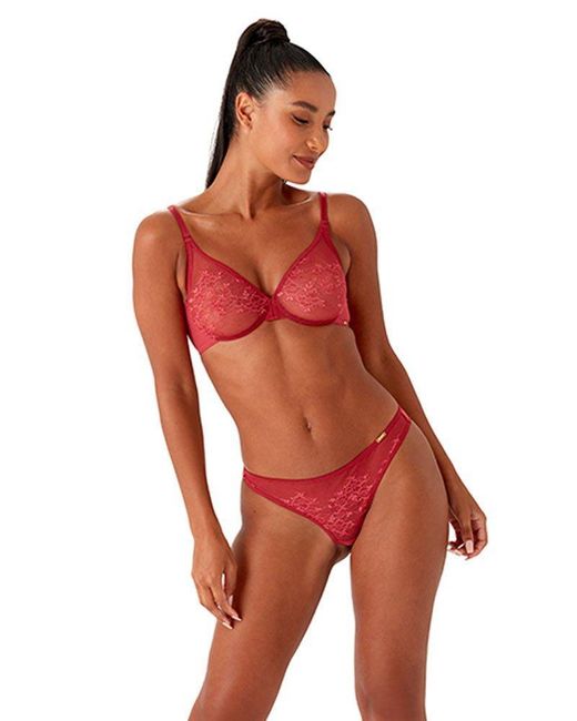 Gossard Red Glossies Lace Thong
