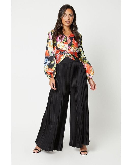 Coast Black All Over Pleated Wide Leg Trousers