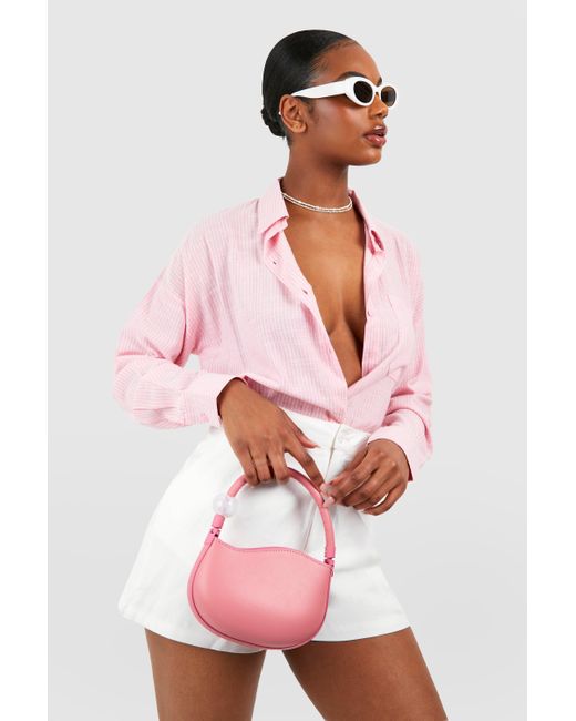 Boohoo Pink Pearl Detail Grab Bag