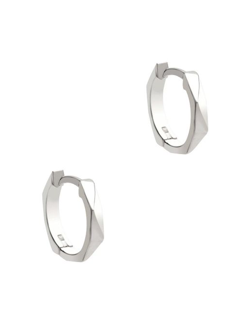 Pure Luxuries White Gift Packaged 'nancy' 925 Silver Geometric Hoop Earrings