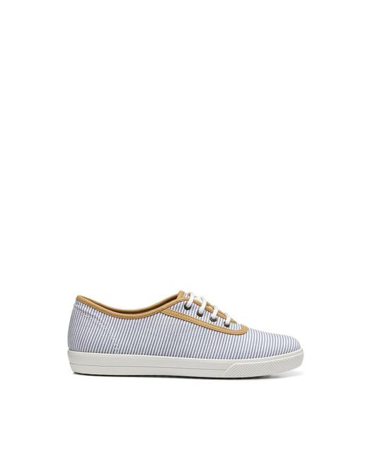 Hotter White Wide Fit 'mabel' Canvas Deck Shoes