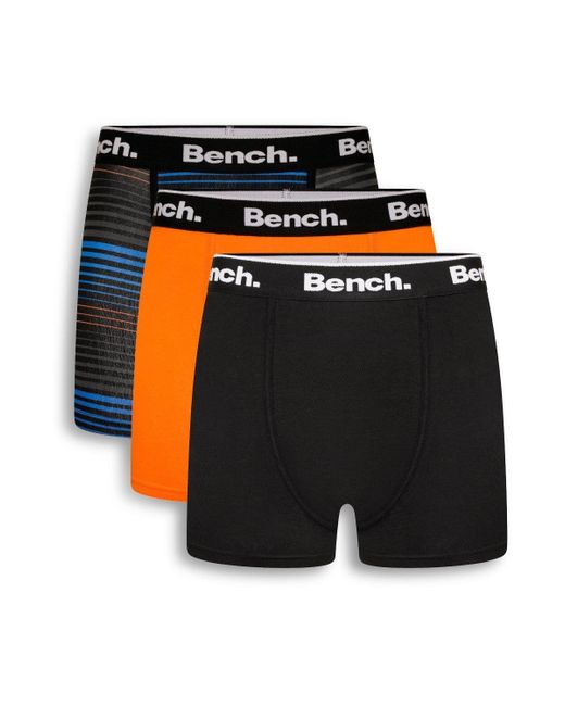 Bench Black 3 Pack 'lambie' Cotton Rich Boxers for men