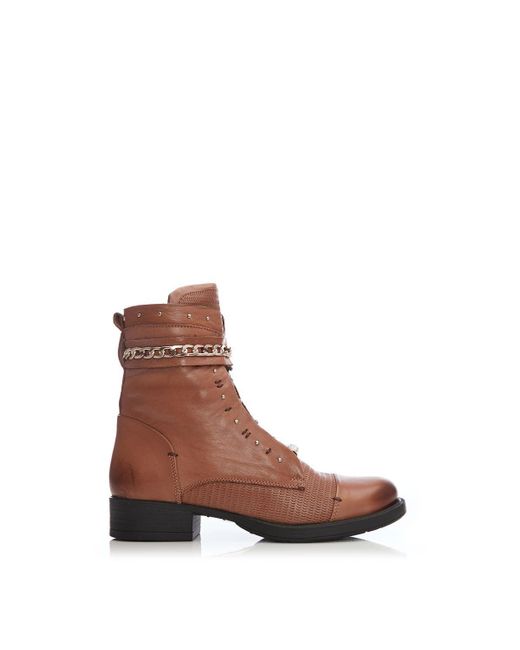 Moda In Pelle Brown 'annalette' Leather Ankle Boots