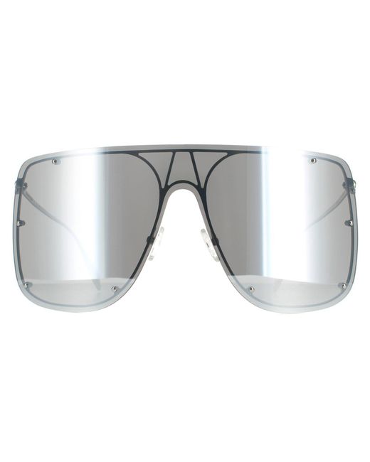 Alexander McQueen Gray Shield Silver Silver Mirror Am0313s