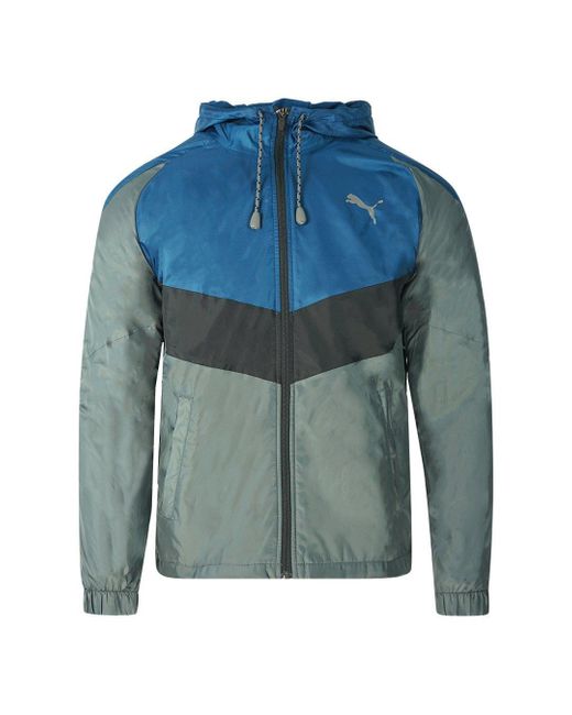 PUMA Blue Reactive Lined Tricot Woven Grey Jacket for men