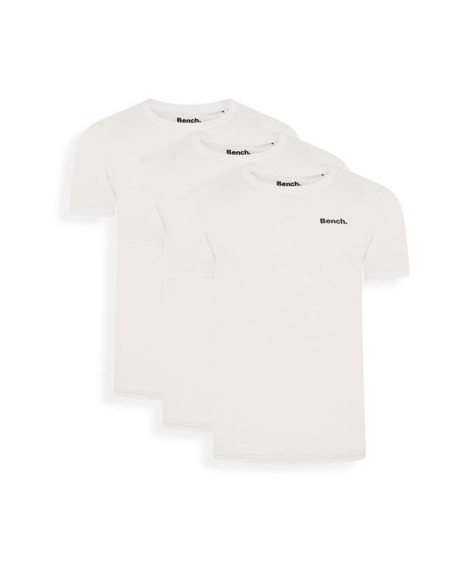 Bench White 3 Pack Cotton 'thiago' T-shirts for men