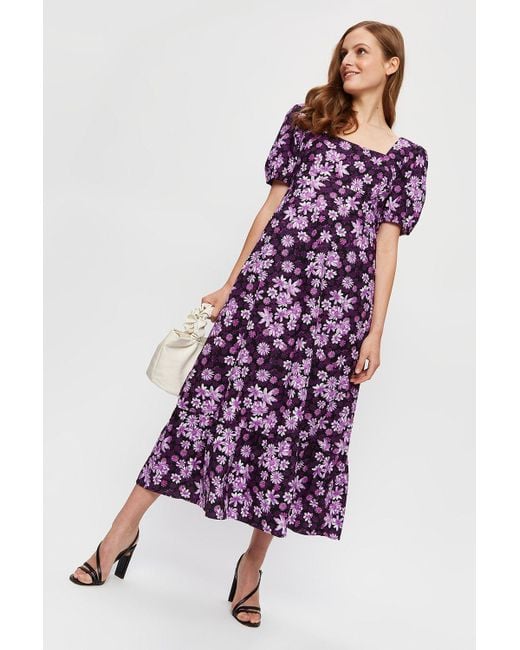 Dorothy Perkins Bright Purple Floral Midaxi Dress