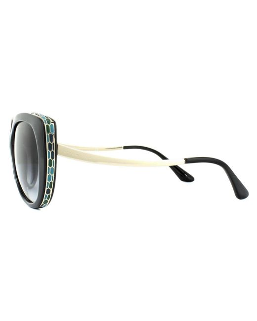 BVLGARI Brown Cat Eye Black Grey Gradient 8178 Sunglasses