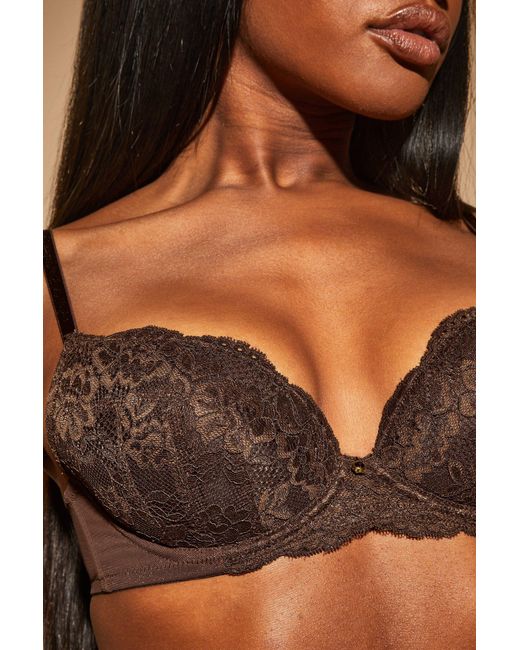 Ann Summers Brown Sexy Lace Planet Padded Plunge Bra
