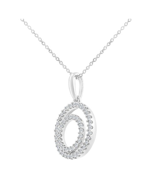 Jewelco London Metallic 9ct White Gold 0.26ct Diamond Circle Pendant Necklace 18 Inch - Pp0axl6004w