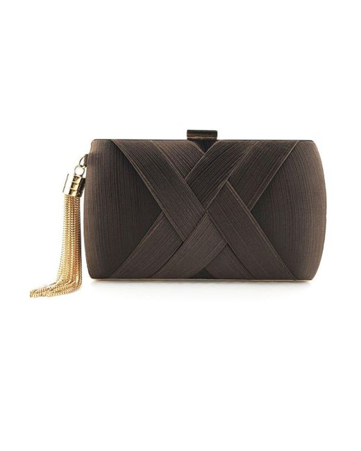 Where's That From Black 'maylah' Pleated Clutch Bag