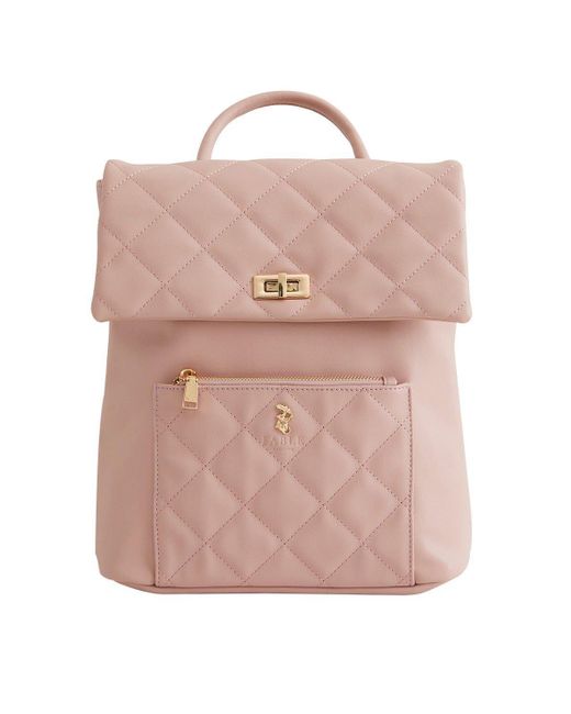Fable England Poetic Pink Quilted Backpack