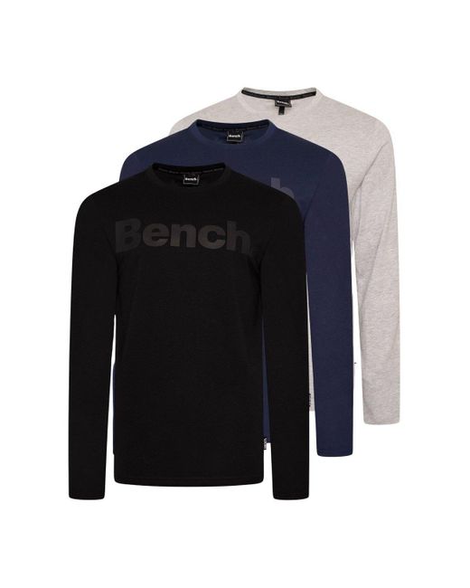 Bench Blue 3 Pack 'fargan' Long Sleeve T-shirts for men