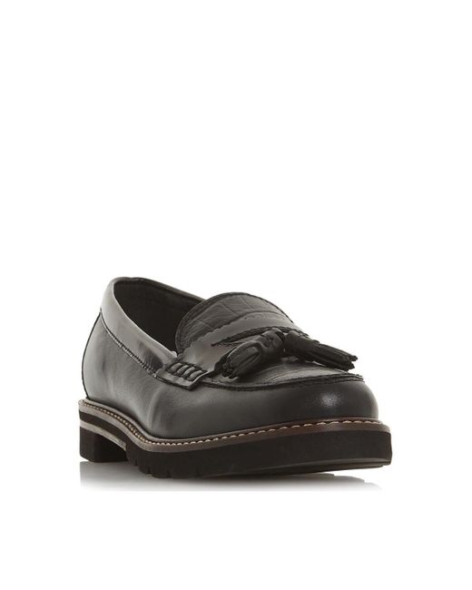 Dune Black 'gennia' Leather Loafers