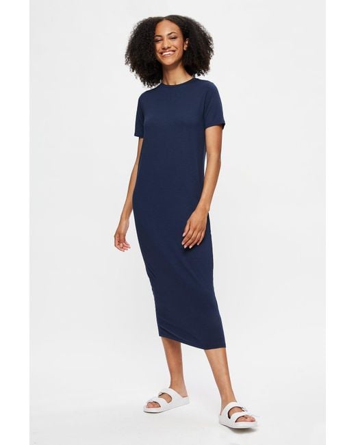 Dorothy Perkins Blue Tall Navy T-shirt Midi Dress