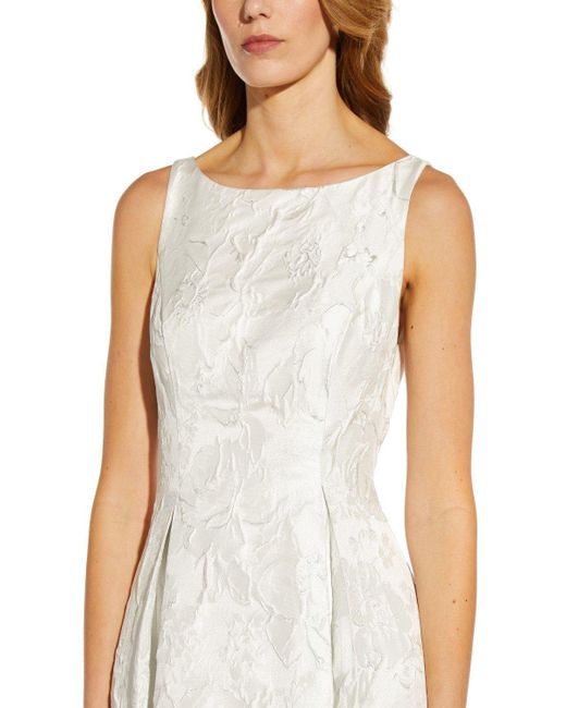 Adrianna Papell White Jacquard Party Dress