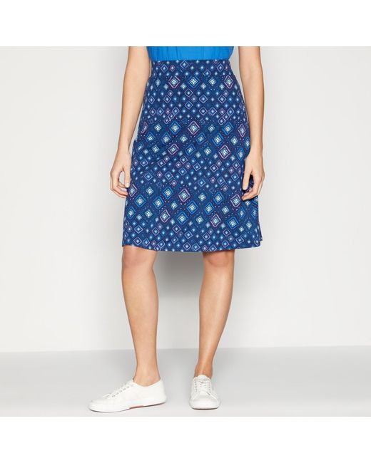 Mantaray Blue Tile Mix & Match Print Jersey Skirt