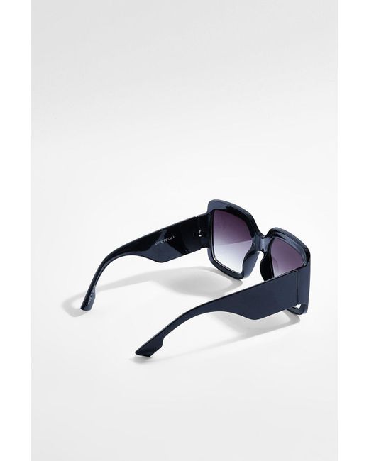 Boohoo Blue Gradient Lens Oversized Square Sunglasses