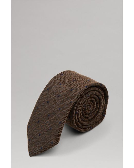 Burton Brown Herringbone Spot Wool Tie for men