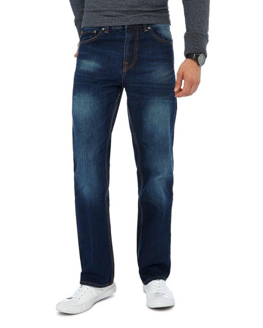 MAINE Blue Dark Wash Straight Fit Jeans for men