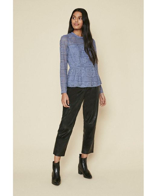 Oasis Blue Detailed Lace Top